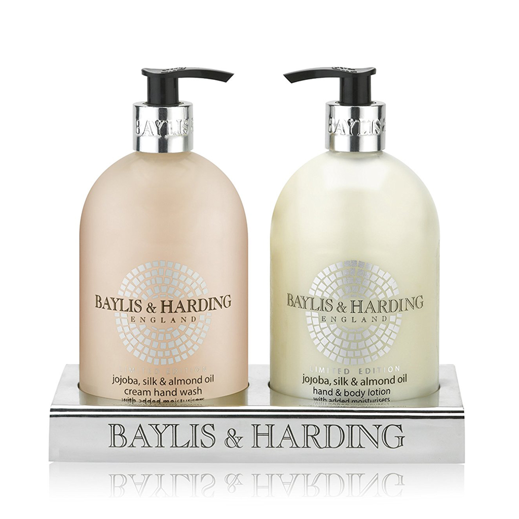 Baylis & Harding Jojoba, Silk & Almond Oil 2 Bottle Set In An Acrylic