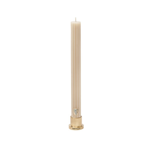 Amber (Ambre) Scented Ribbed Taper Candle