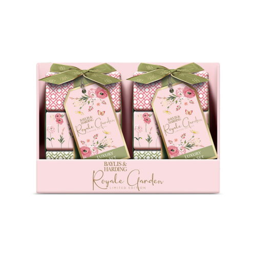 Royale Garden Rose, Poppy & Vanilla Luxury Wrapped Soaps Gift Set